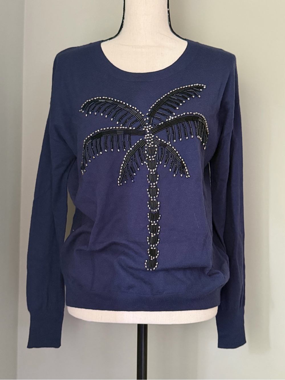 ESCADA Sport | Beaded Palm Tree Wool Cashmere Sweater | M